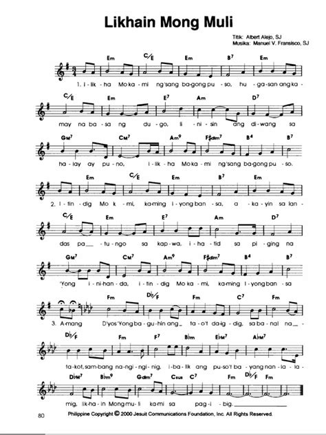 Himig Heswita – Likhain Mong Muli Lyrics .